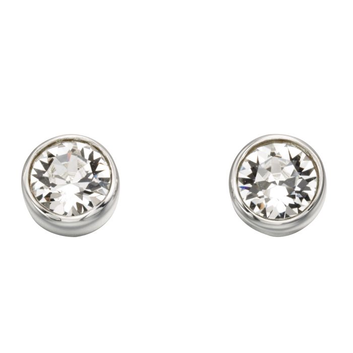 Silver Birthstone Earrings - April