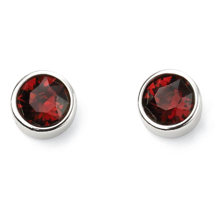 Silver Birthstone Earrings - January