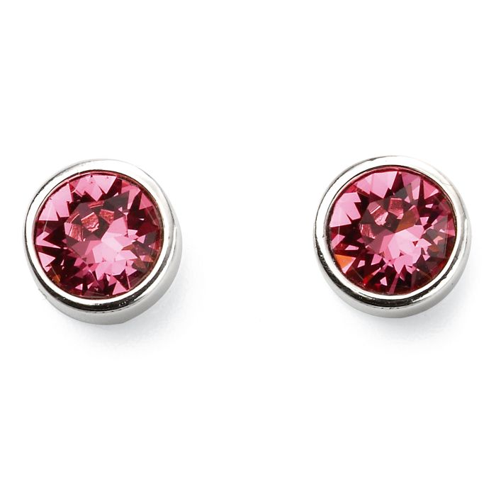 Silver Birthstone Earrings - October