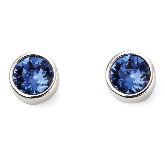 Silver Birthstone Earrings - September