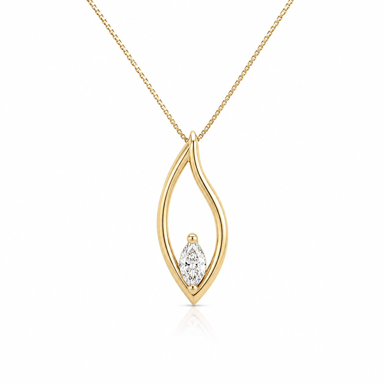 9kt Marquise Cut Diamond Pendant