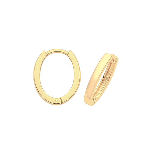 9kt Yellow Gold Hinged Oval Earrings
