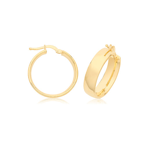 9kt Yellow Gold 20mm Hoop Earrings