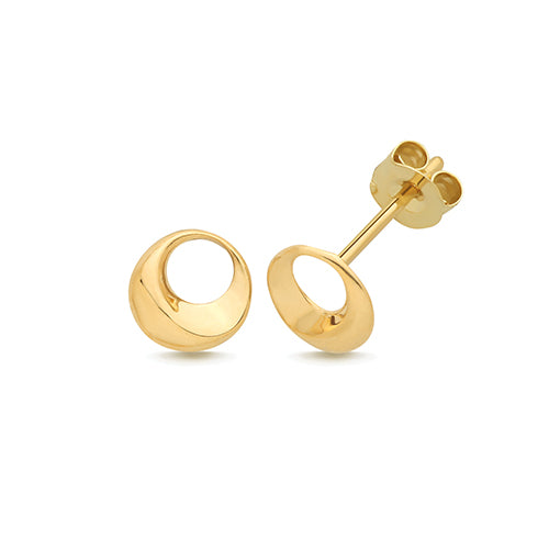 9kt Yellow Gold Vortex Stud