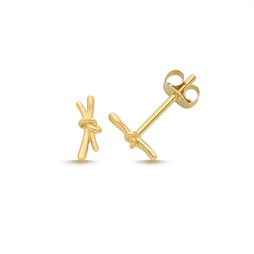 9kt Yellow Gold Knot Stud