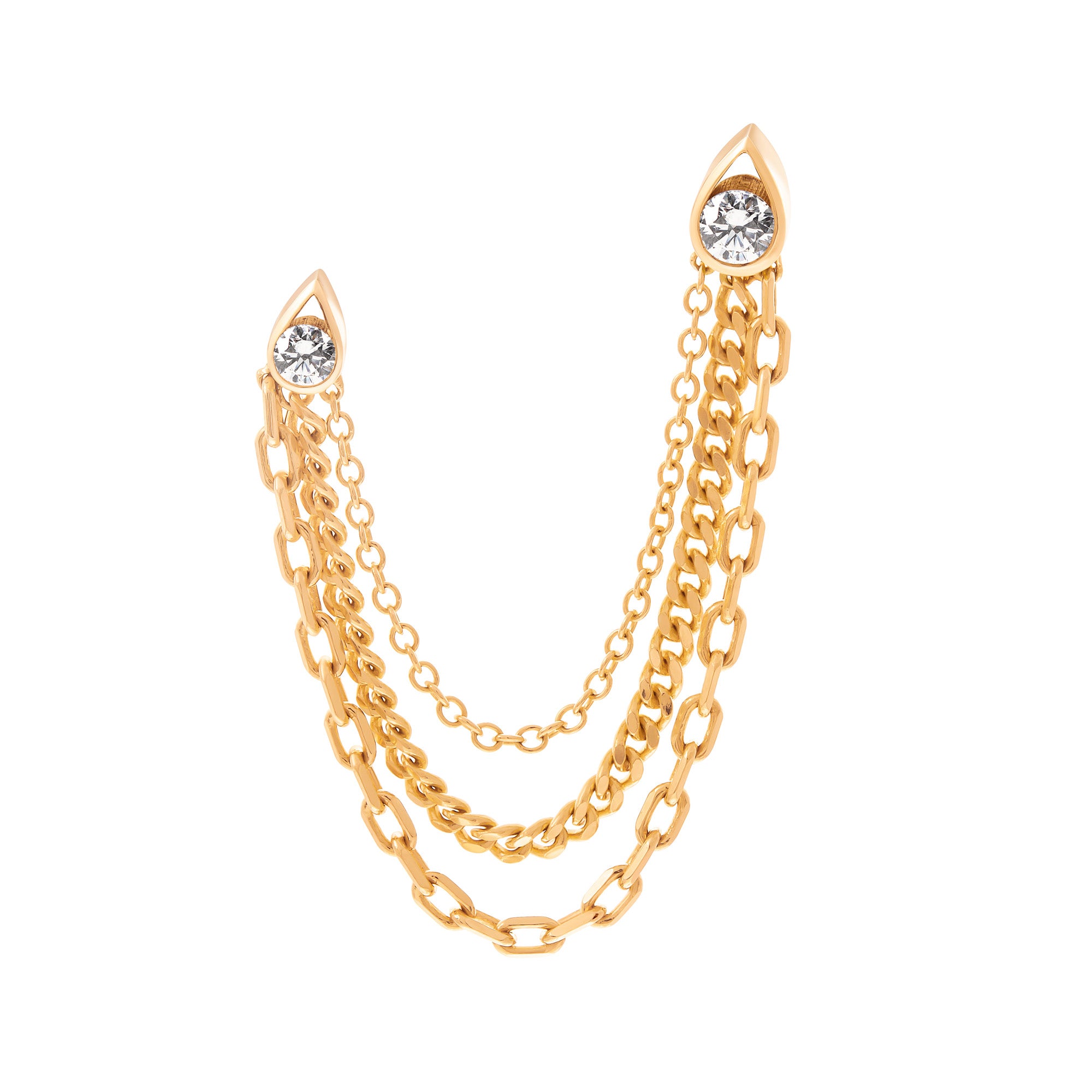 Quartermaine OPS2 18kt Gold & Diamond Opulence Double Piercing Earring 11050047 image 0