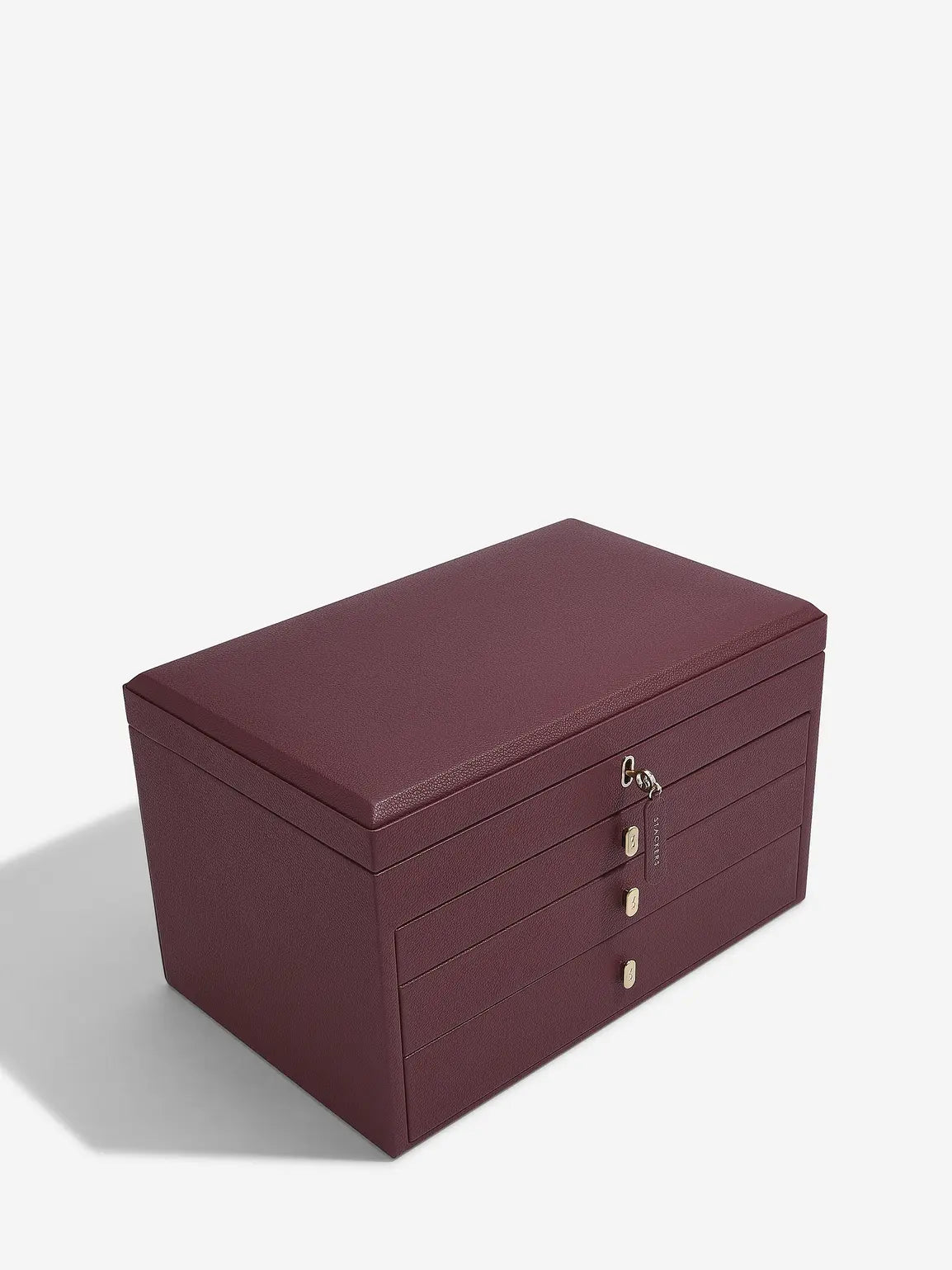 Large Luxury Jewellery Box - Burgandy