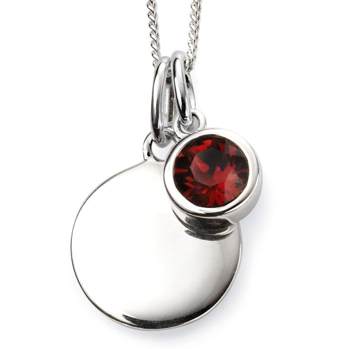 Silver Birthstone Pendant - January