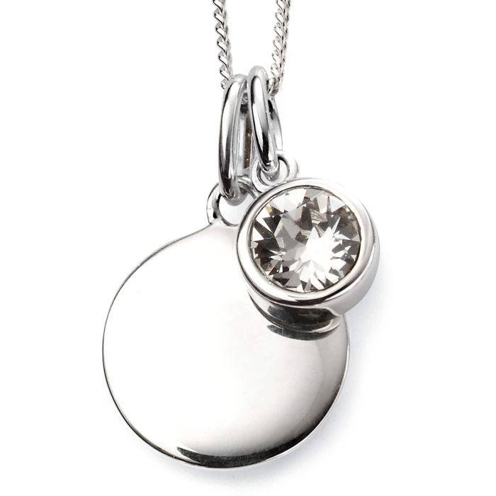 Silver Birthstone Pendant - April