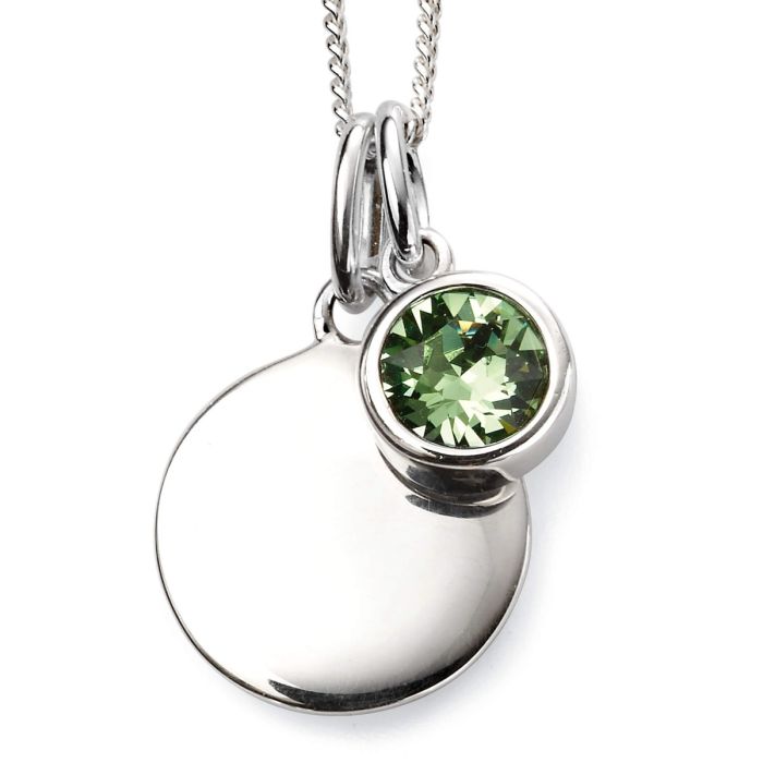 Silver Birthstone Pendant - August