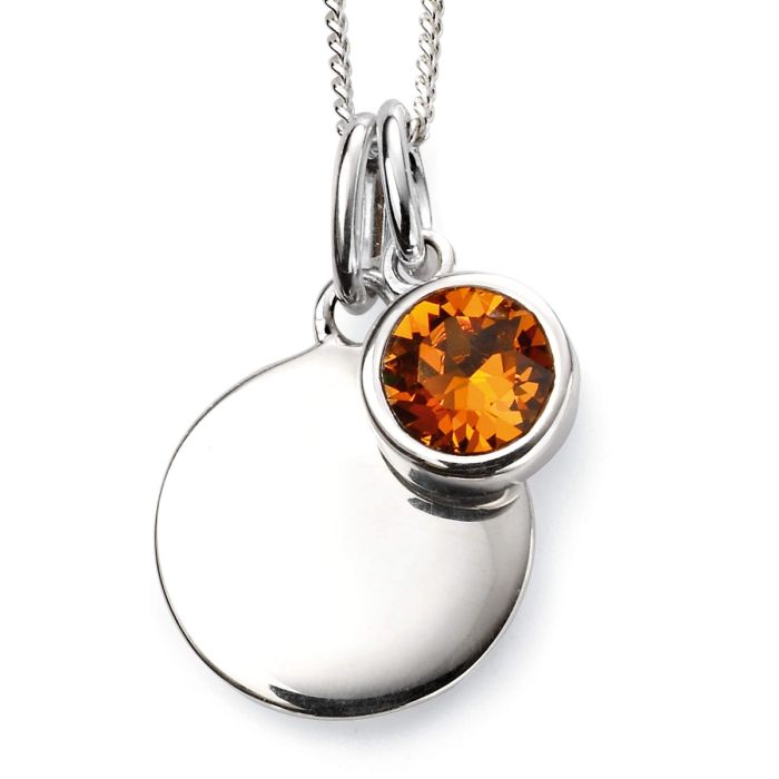Silver Birthstone Pendant - November