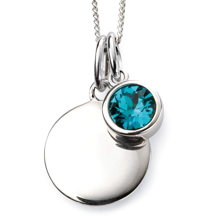 Silver Birthstone Pendant - December