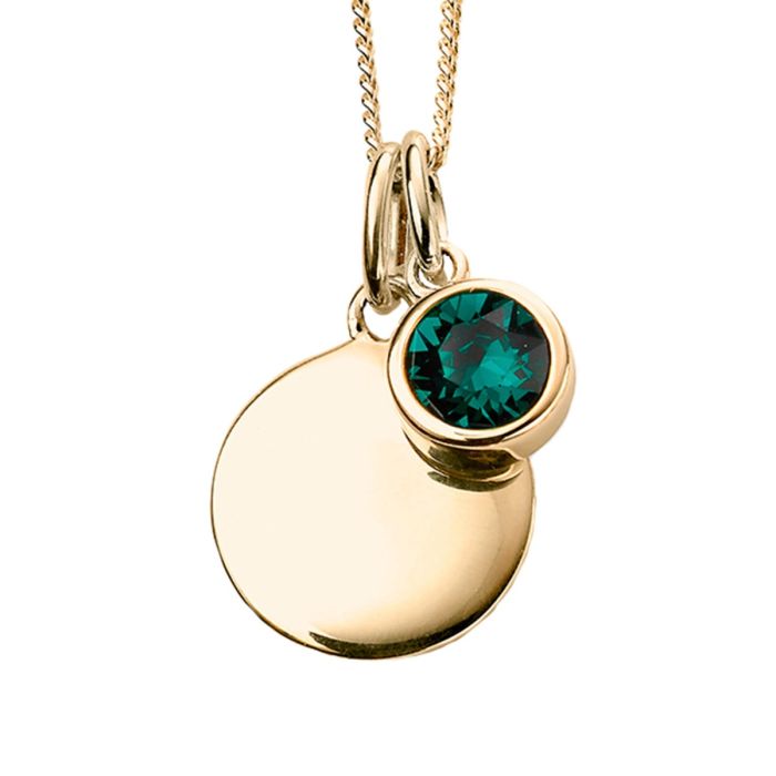 Gold Plate Birthstone Pendant - May