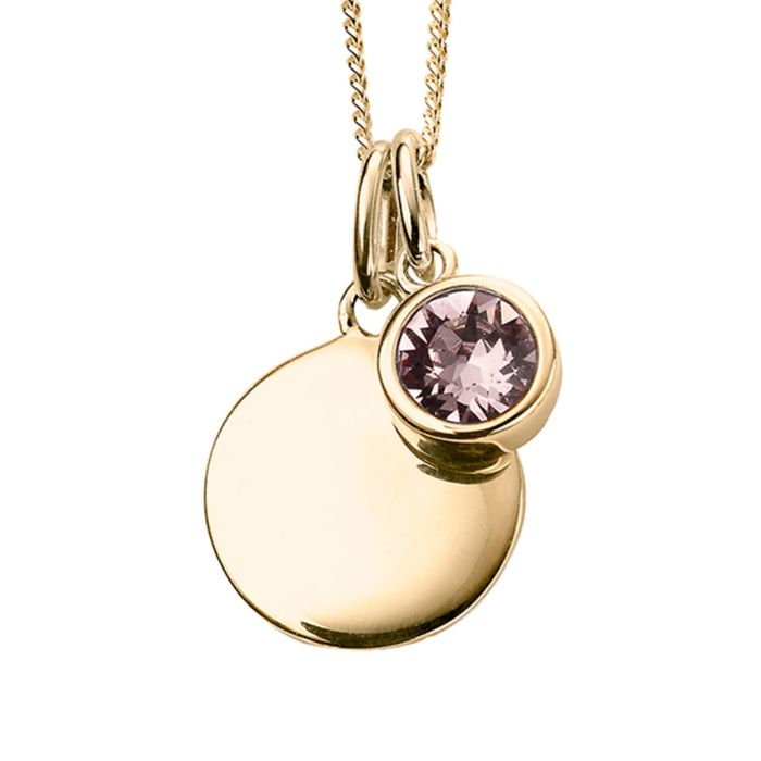 Gold Plate Birthstone Pendant - June