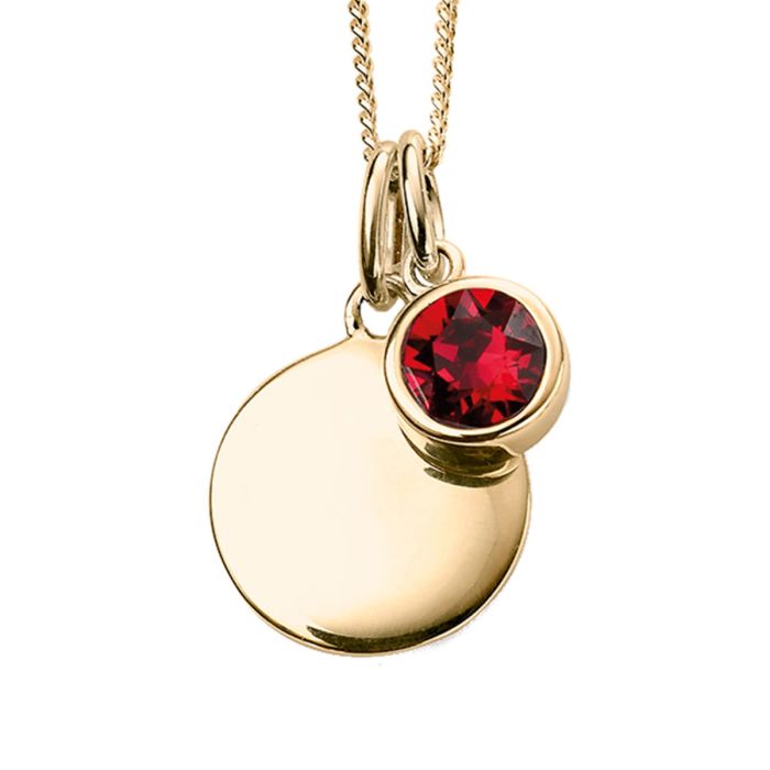 Gold Plate Birthstone Pendant - July