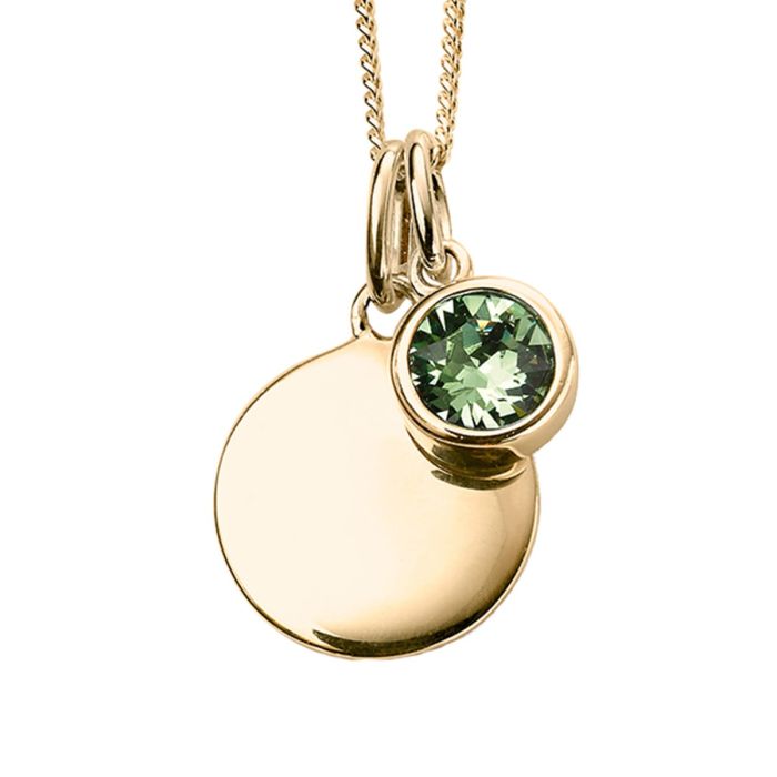 Gold Plate Birthstone Pendant - August