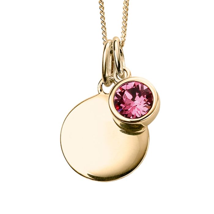 Gold Plate Birthstone Pendant - October