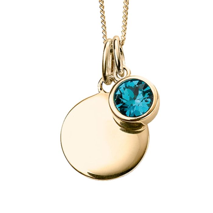 Gold Plate Birthstone Pendant - December