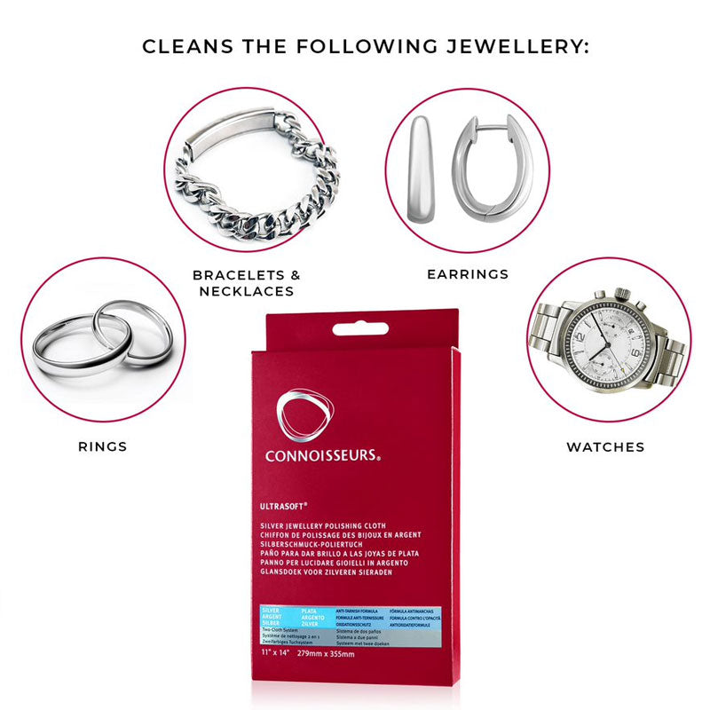 Connoisseurs UltraSoft® Jewellery Polishing Cloth Silver Buff